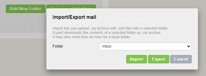WebMail Lite Export Limitations