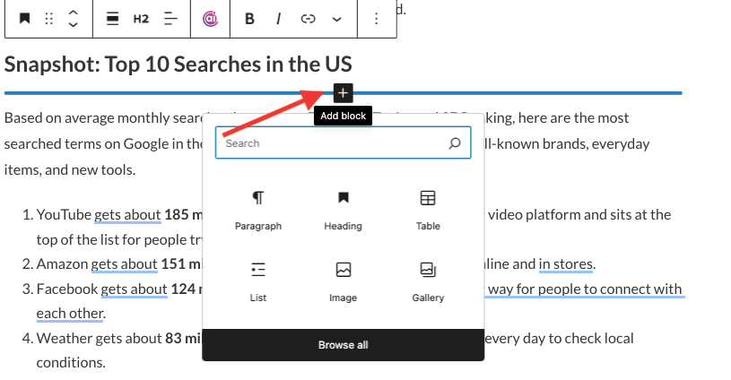 how to indent text in wordpress - block option